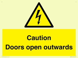 Caution Doors open outwards